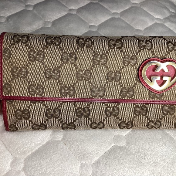 Gucci Heart monogram canvas long wallet with red leather trim - Picture 15 of 15